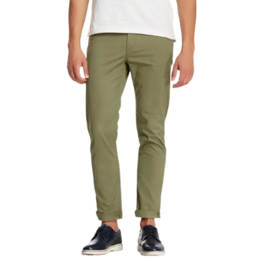 Ben  Sherman Mens 38/34 Chino Dark Olive Slim Trouser